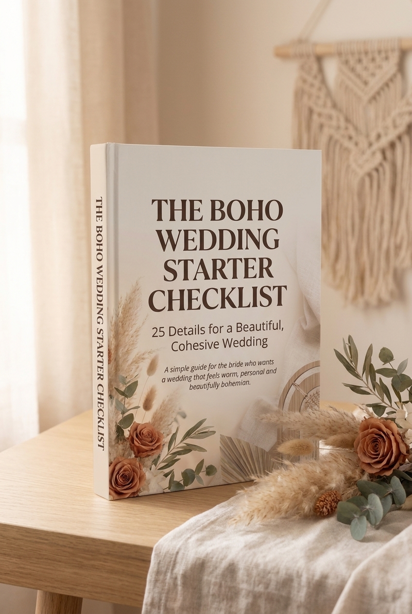 The Boho Wedding Starter Checklist free ebook cover